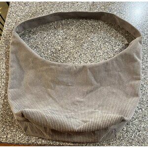 Women Grey Corduroy Shoulder Bag with Zip Close